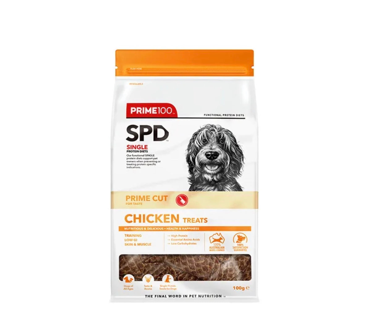 Prime100 Spd Chicken Prime Cut Dog Treats 100g