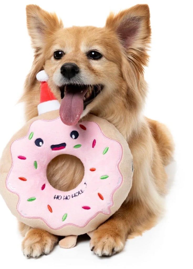 FuzzYard Christmas Ho Ho Donut Dog Plush Toy