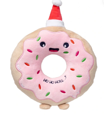FuzzYard Christmas Ho Ho Donut Dog Plush Toy
