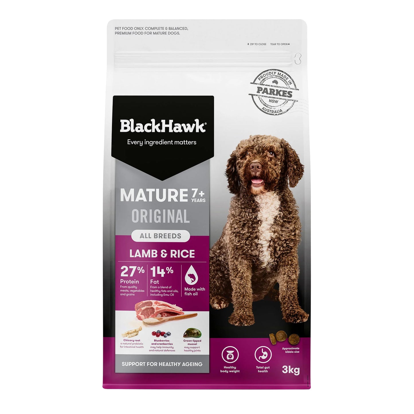 BLACK HAWK MATURE LAMB & RICE 3KG