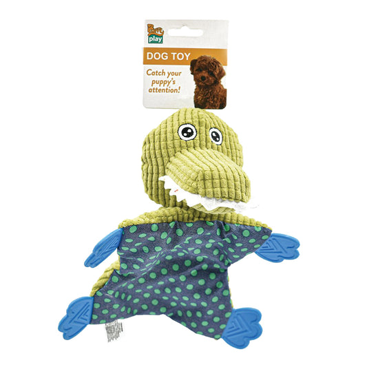 PuppyPlay CRINKLE TEETHER PUPPY AND SMALL DOG TOY - Crocodile 21cm