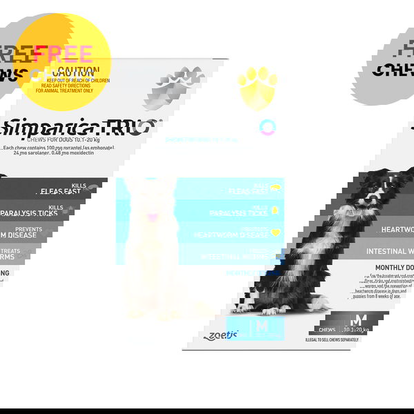 SIMPARICA MEDIUM 10.1-20KG 3S